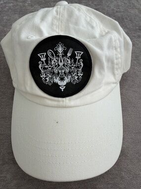 SLS White Baseball Cap with Black Chandelier Patch